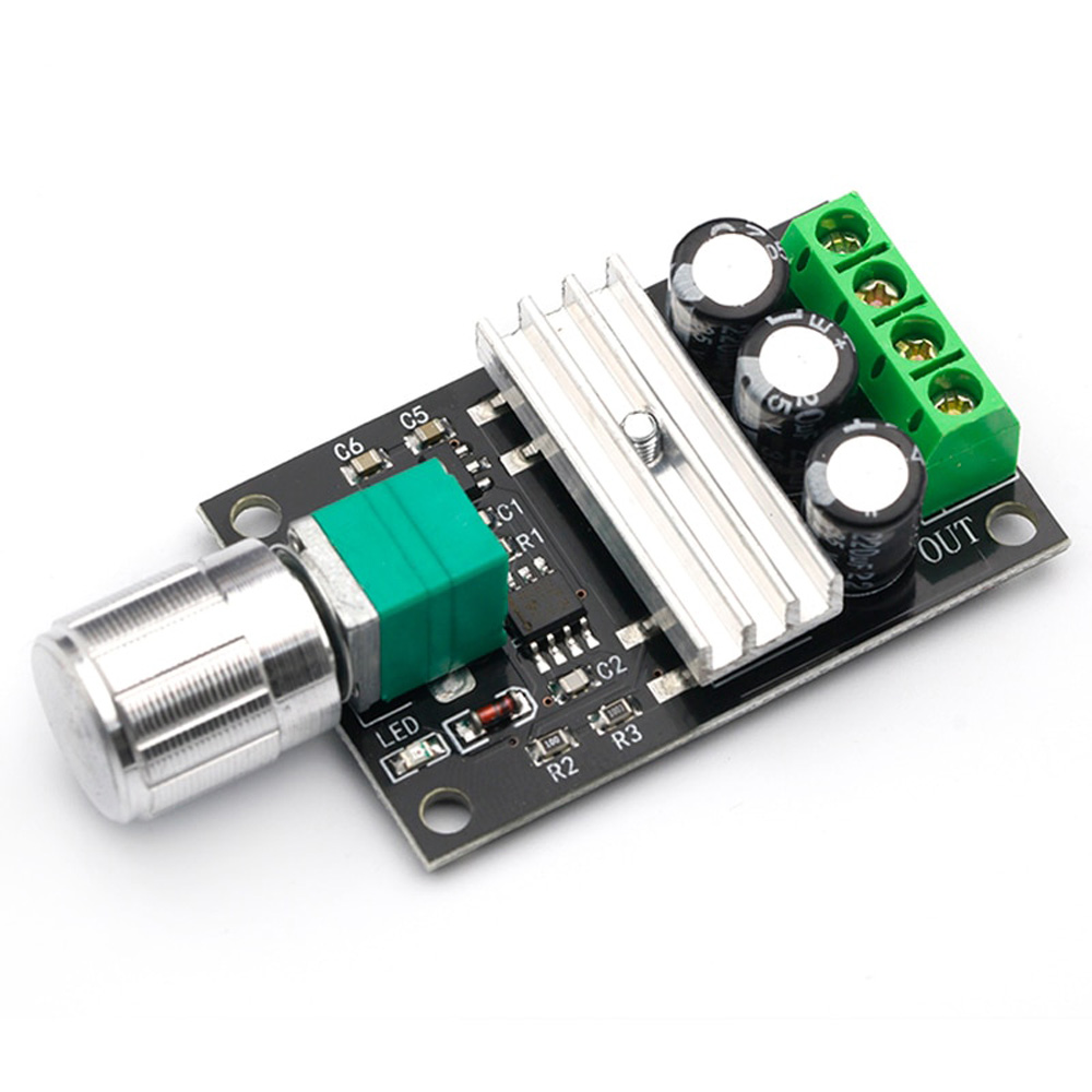 6-28VDC 3A 80W PWM DC Motor Speed Controller Regulator with On-board Potentiometer and On/Off Switch